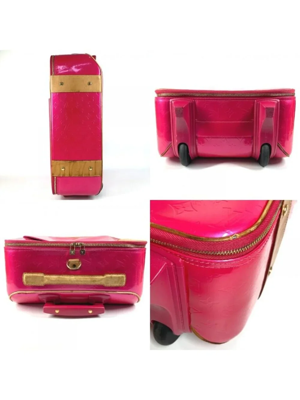 Louis Vuitton Travel Bag Pegase 50 Monogram Vernis Canvas Rose Pop Pink